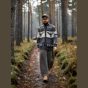 Men's Stylish Gray Zip-Up Sweater